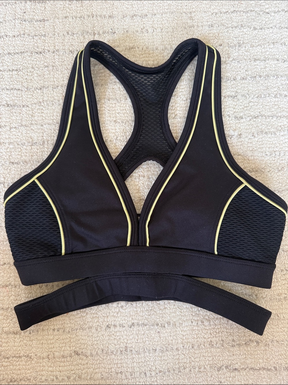 Sexy/booby Forever 21 Black Sports Bralette with Yellow Trim
